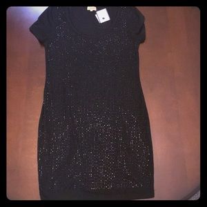 Black dress with black bead details